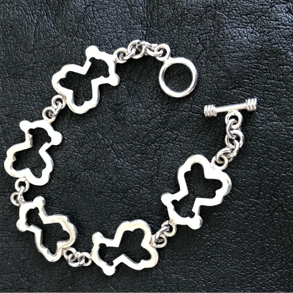 Solid .925 Sterling Silver Bear Shaped, Toggle Cl… - image 4